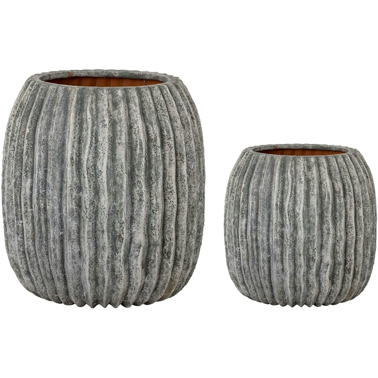 Bloomingville Efim Pots Terracotta 2 Pieces, Grey 3 Bloomingville Efim Pots Terracotta 2 Pieces, Grey