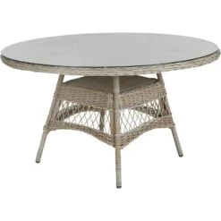 Brafab Kamomill Dining Table Ø130x73 Cm, Beige