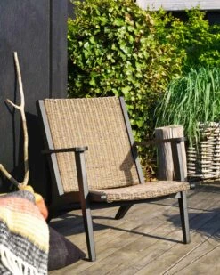 Brafab Kira Lounge Chair, Black / Rustic Synthetic Rattan -Hay Store brafab kira armchair black rustic 5