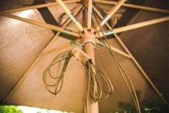 Brafab Reggio Parasol Ø300 Cm, Taupe -Hay Store brafab reggio wooden parasol 3m 7