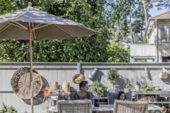 Brafab Reggio Parasol Ø300 Cm, Taupe -Hay Store brafab reggio wooden parasol 3m 9