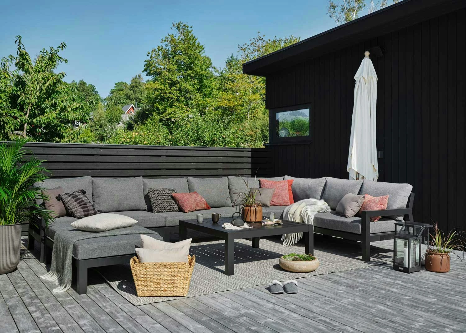 Brafab Stettler Modular Sofa Corner Piece, Black/Grey 7 Brafab Stettler Modular Sofa Corner Piece, Black/Grey - Image 5