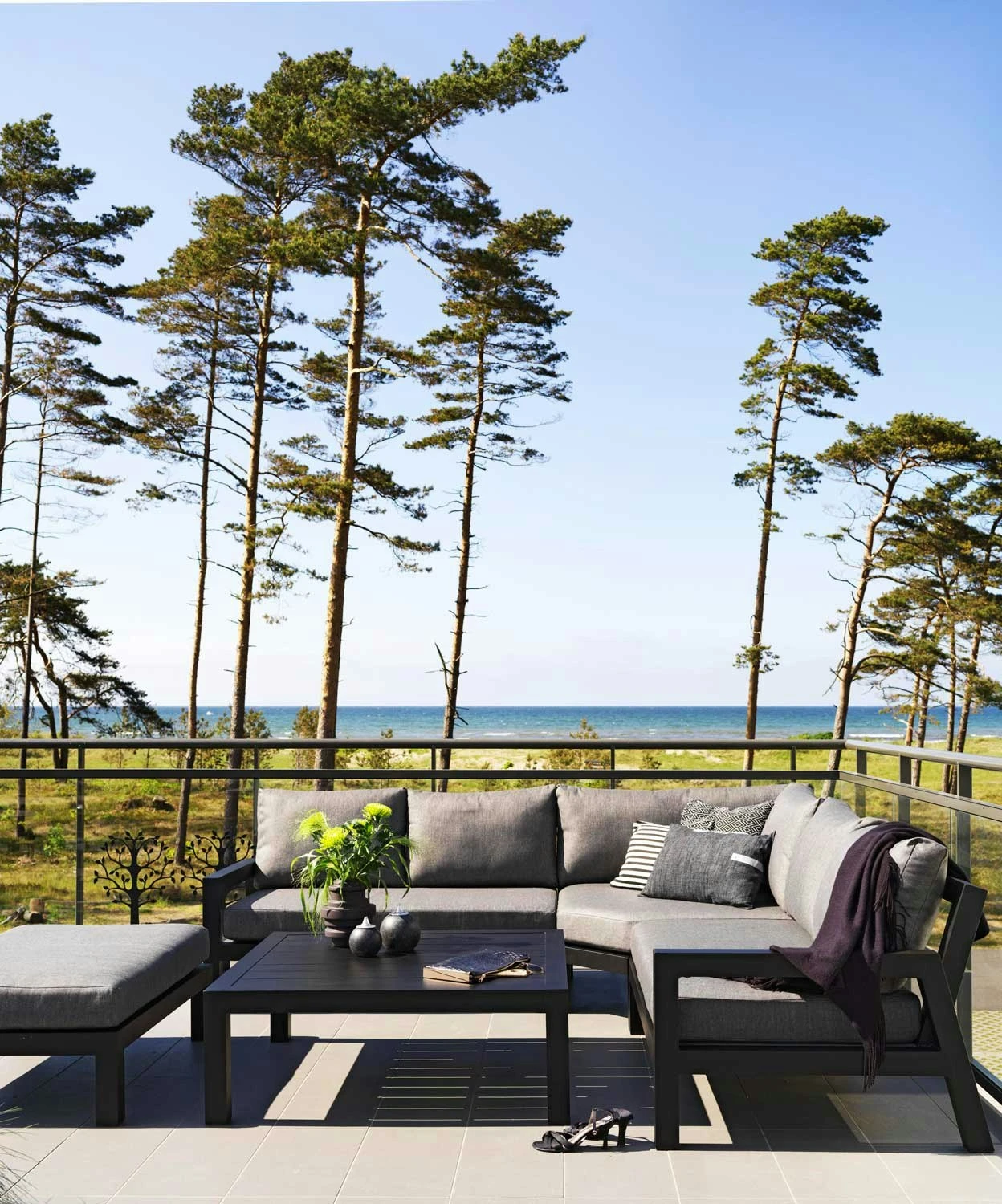 Brafab Stettler Modular Sofa Corner Piece, Black/Grey 8 Brafab Stettler Modular Sofa Corner Piece, Black/Grey - Image 6