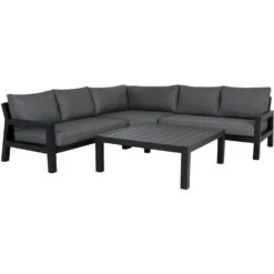 Brafab Stettler Corner Sofa 5-Seater, Black/Grey