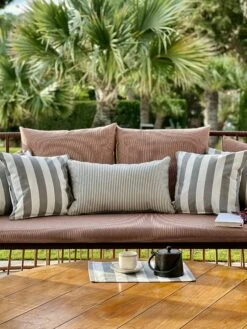 Narrow Stripe Cushion 40x65 Cm, Grey -Hay Store diyti narrow stripe cushion 40x65 cm 1