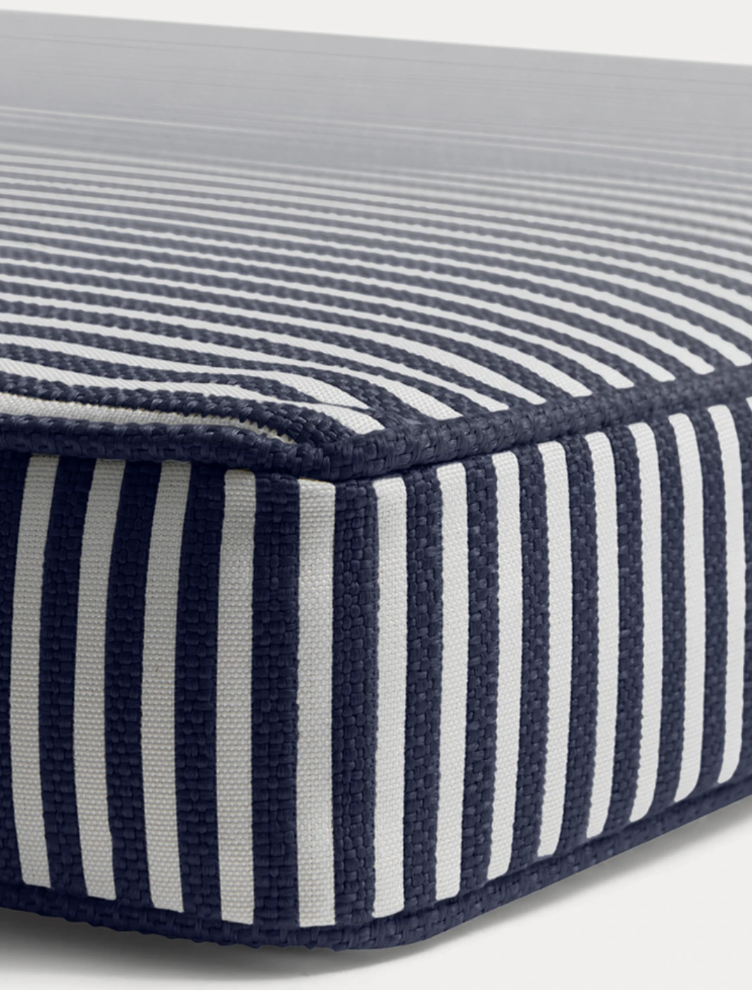 Narrow Stripe Sunbed Cushion 60x186 Cm, Navy 5 Narrow Stripe Sunbed Cushion 60x186 Cm, Navy - Image 3