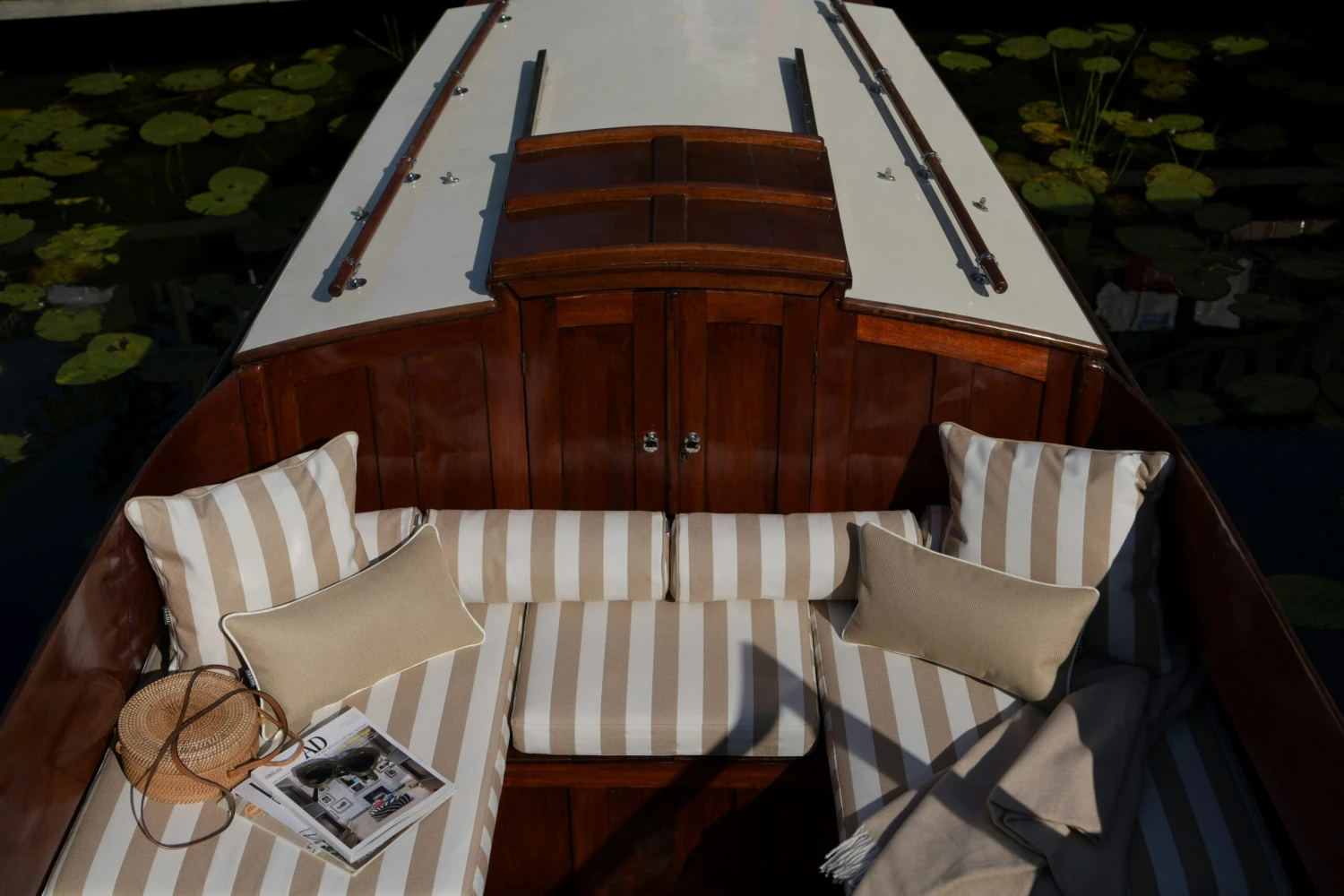 Wide Stripe Cushion 45x45 Cm, Beige 4 Wide Stripe Cushion 45x45 Cm, Beige - Image 2