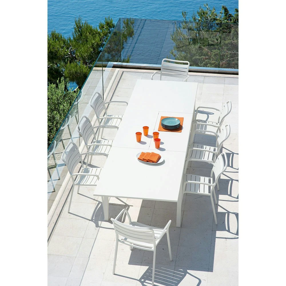 Flat XL Dining Table Extendable 240-360x100 Cm, Warm White 4 Flat XL Dining Table Extendable 240-360x100 Cm, Warm White - Image 2