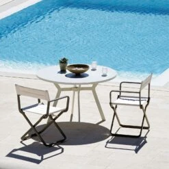 Studios Director's Chair Folding Seat, Warm White / Nature Grey -Hay Store ethimo studios directors chair folding seat 2