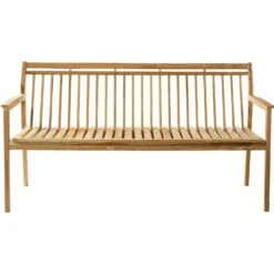 M11 Bench With Backrest Outdoor 3-Seater, Teak