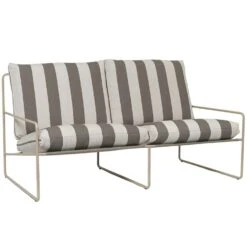 Ferm LIVING Desert Stripe Sofa Cashmere/Chocolate, 2-Seater