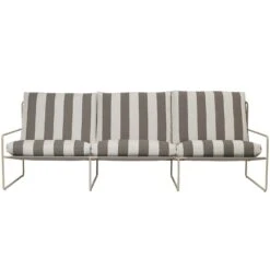 Ferm LIVING Desert Stripe Sofa Cashmere/Chocolate, 3-Seater