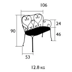 1902 Bench, Deep Blue -Hay Store fermob 1900 bench 3 1