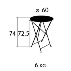Bistro Table Ø60, Clay Grey -Hay Store fermob bistro table 60 cm 3 6