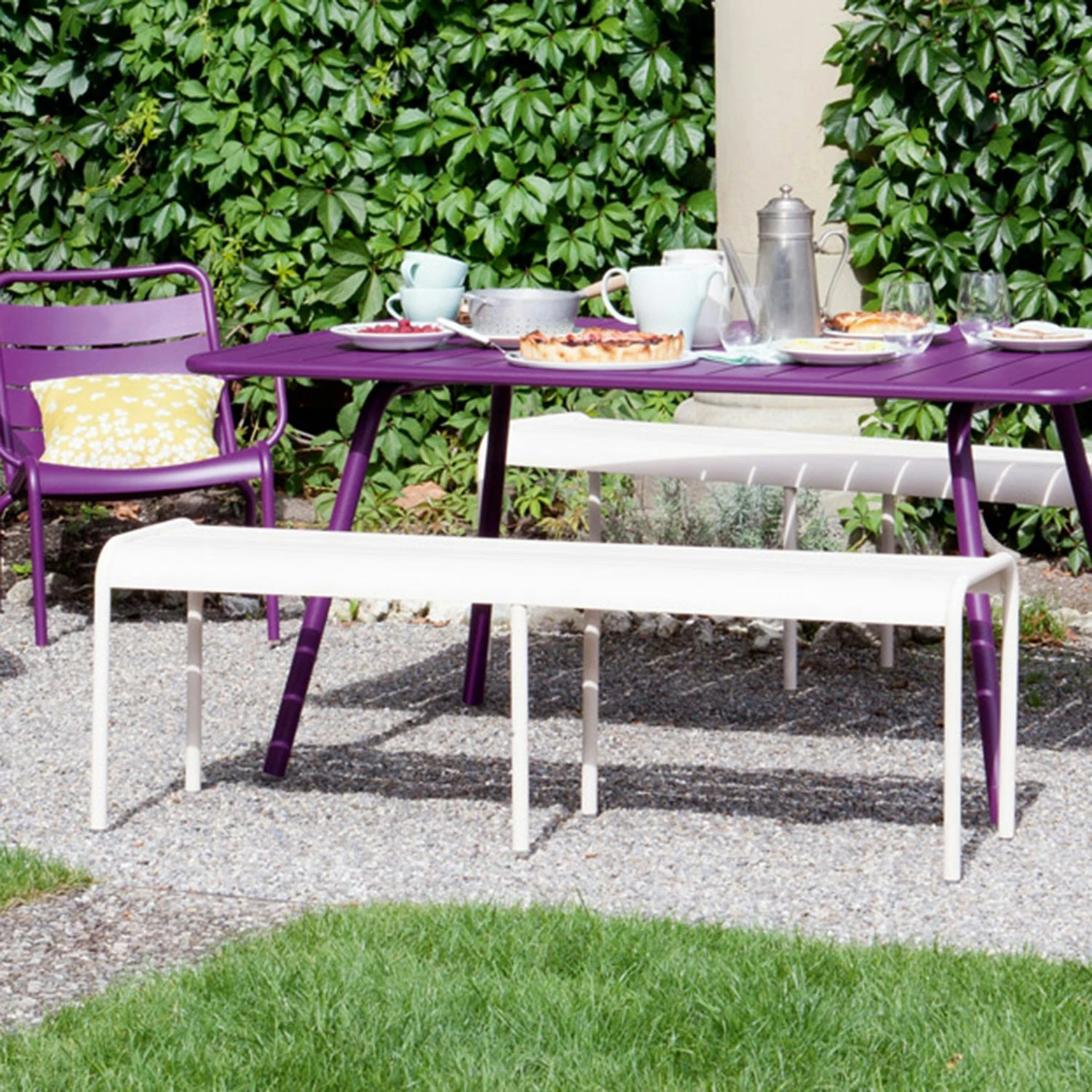 Luxembourg Bench 145, Cotton White 6 Luxembourg Bench 145, Cotton White - Image 4