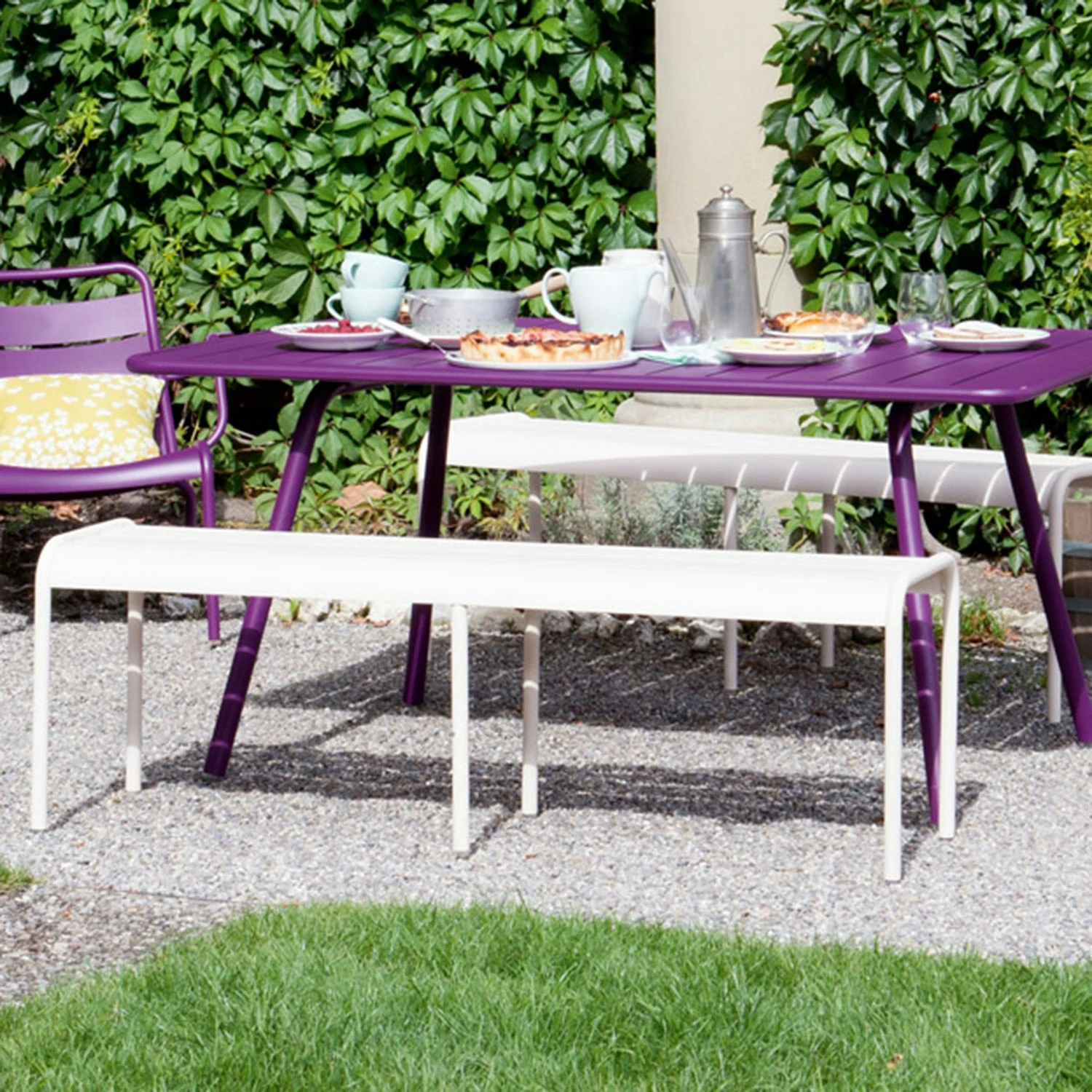 Luxembourg Bench 145, Cotton White 4 Luxembourg Bench 145, Cotton White - Image 2