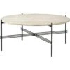 Gubi TS Outdoor Coffee Table Ø80x35 Cm, Black/White Travertine