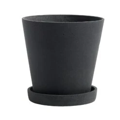 Hay Flowerpot With Saucer Black, Ø14 Cm M