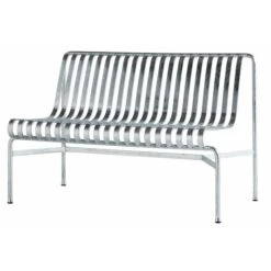 Hay Palissade Dining Bench Without Armrests, Hot Galvanized