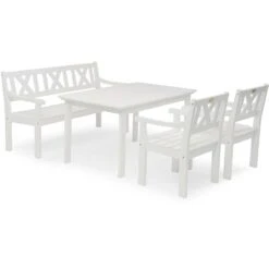 Läckö Table Set 5 Seats, White