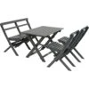 Torpet Table Set 4 Seats, Steel Grey