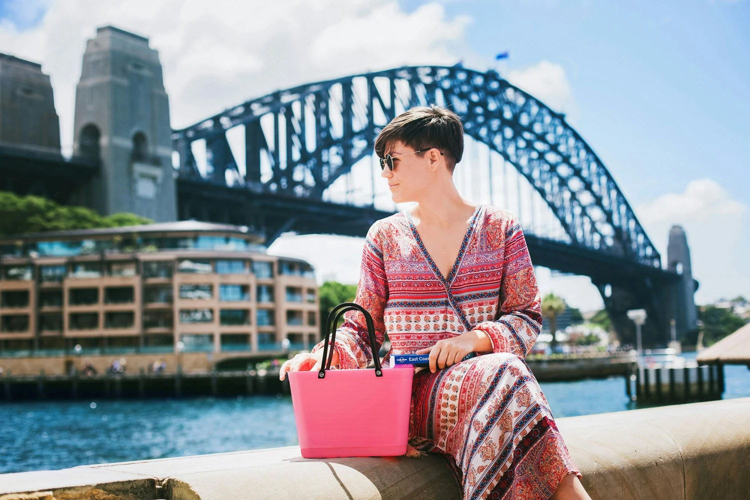 Hinza Bag Green Plastic Tropical Pink, Small 4 Hinza Bag Green Plastic Tropical Pink, Small - Image 2