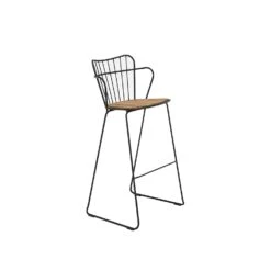 Paon Bar Chair, Black/Bamboo