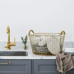 Korbo Classic 35 Basket, Brass -Hay Store korbo classic 35 basket brass 2