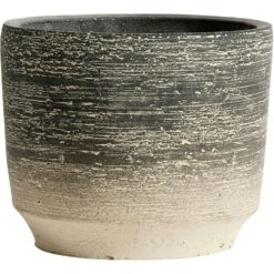 Muubs Kanji Pot Cement Black-grey, Ø15 Cm