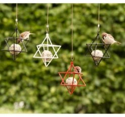 Suet Ball Feeder Star, White 7 Suet Ball Feeder Star, White -Hay Store wildlife garden suet ball feeder star 6